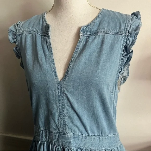 Kate Spade • Blue Cream Dip Dye Denim Dress - Picture 8 of 12